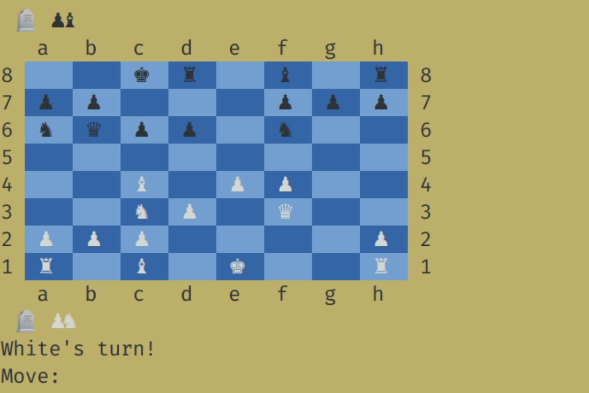 screenshot of chess in my terminal.
